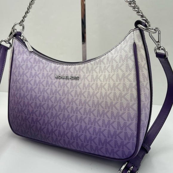 Michael Kors Handbags - Michael Kors Jet Set Lg  Pochette Ombré Logo Crossbody XBody Bag Dark Purple
NWT